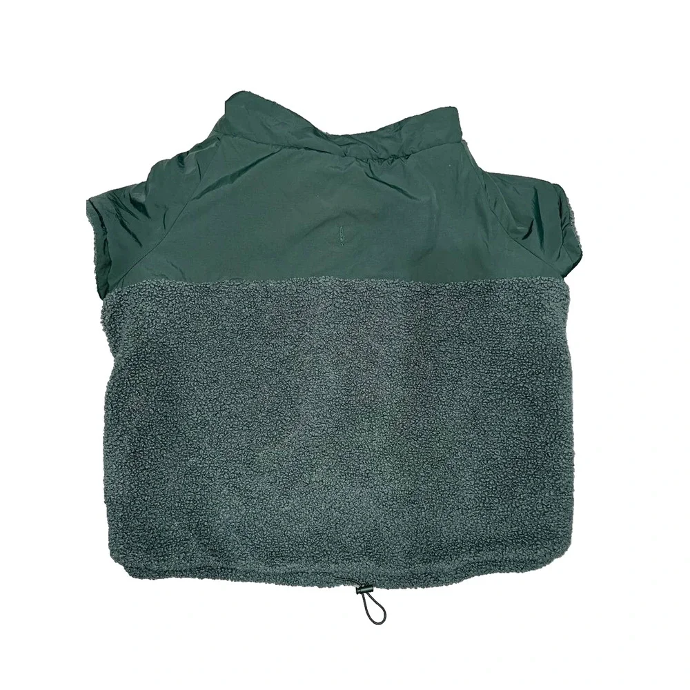 OFFLEASH By Aerie Fluff Love Sherpa Dog Quarter Snap Mystical Green XL A004150